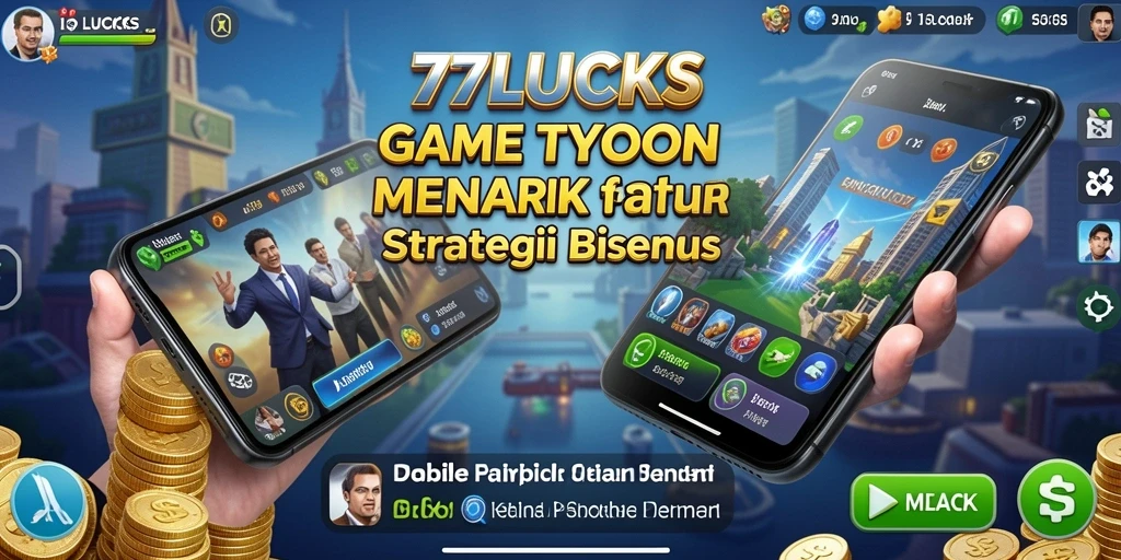 Gameplay menarik dalam 77LUCKS yang menunjukkan manajemen bisnis.