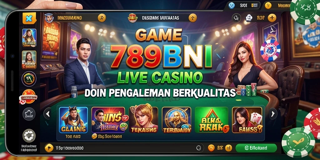Screenshot utama 789BNI menampilkan gameplay Live Casino yang dinamis.