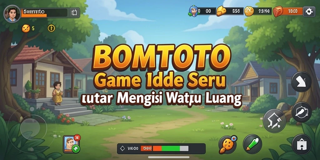 Screenshot BOMTOTO menunjukkan karakter dan misi menarik dalam gameplay Idle.