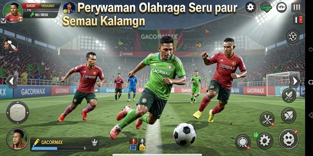 Tampilan gameplay seru di GACORMAX saat berlaga dalam olahraga favorit.