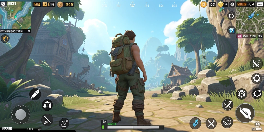 Screenshot INS55 menampilkan gameplay seru dan dunia terbuka yang luas.