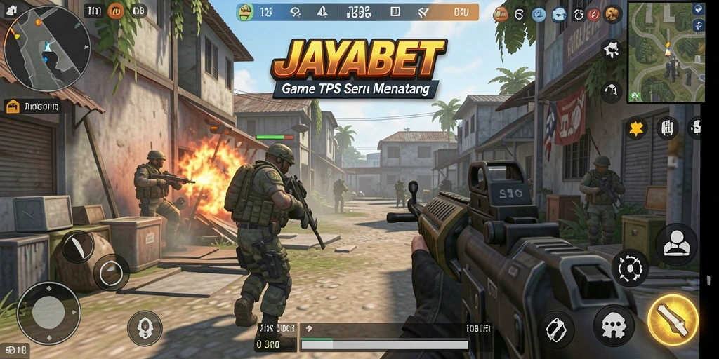 Screenshot JAYABET menampilkan aksi menegangkan dalam permainan TPS.