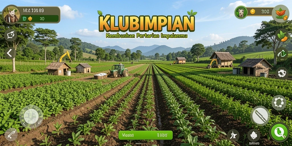 Tampilan menarik dari gameplay pertanian di KLUBIMPIAN.
