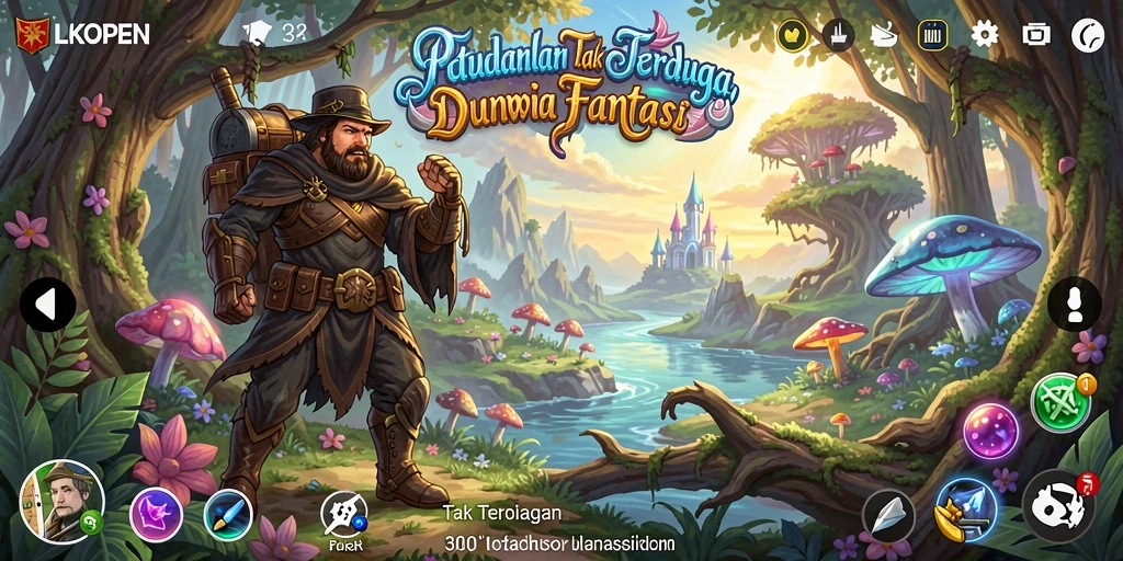 Tampilan gameplay LKOPEN yang menarik dan mendebarkan di dunia petualangan.