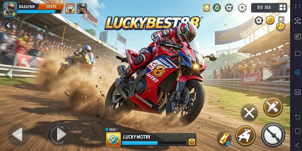 Tampilan gameplay mendebarkan dari LUCKYBEST88 saat beradu cepat di lintasan.