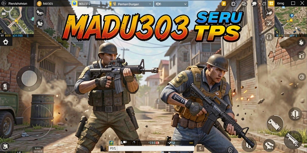 Tampilan gameplay mendebarkan dalam MADU303 dengan aksi TPS yang cepat.