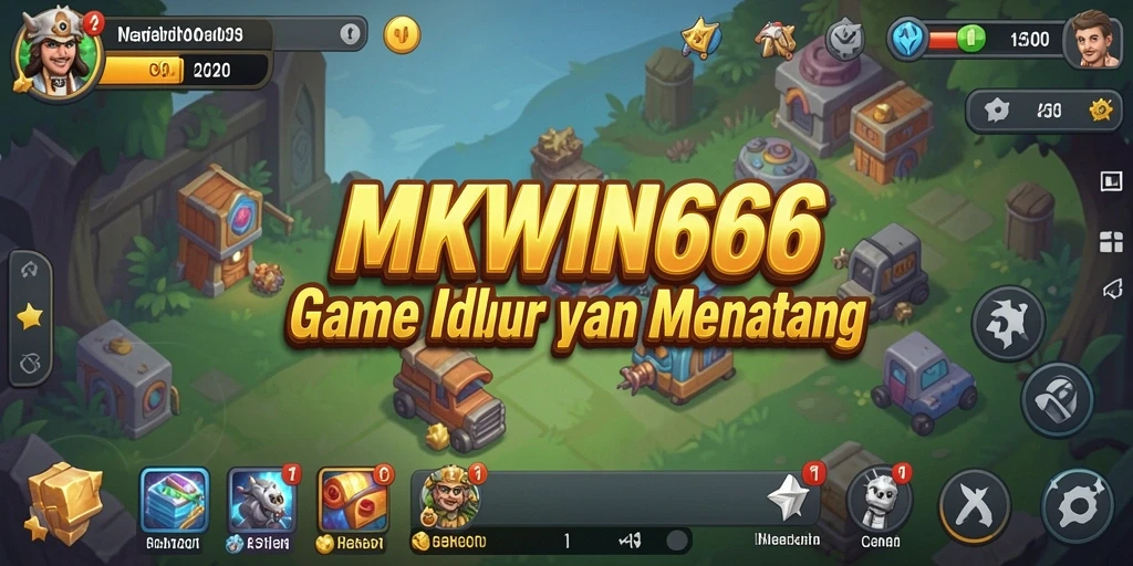 Screenshot permainan MKWIN666 menunjukkan karakter yang aktif dalam gameplay Idle.