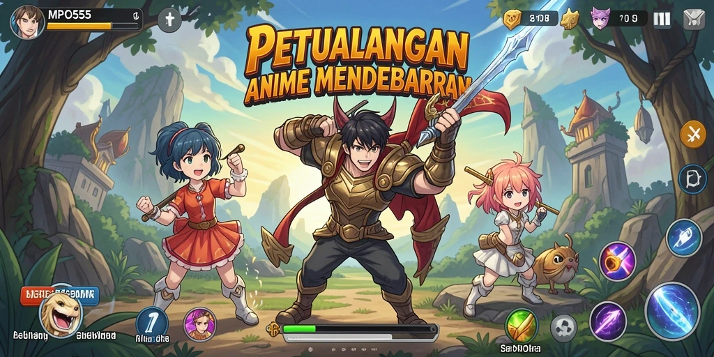 Tampilan gameplay MPO555 yang mengasyikkan dengan karakter Anime yang beraksi.