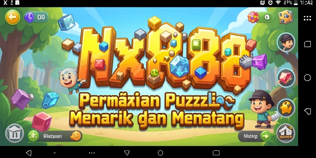 Screenshot utama NX888 menunjukkan gameplay puzzle yang seru dan menantang.