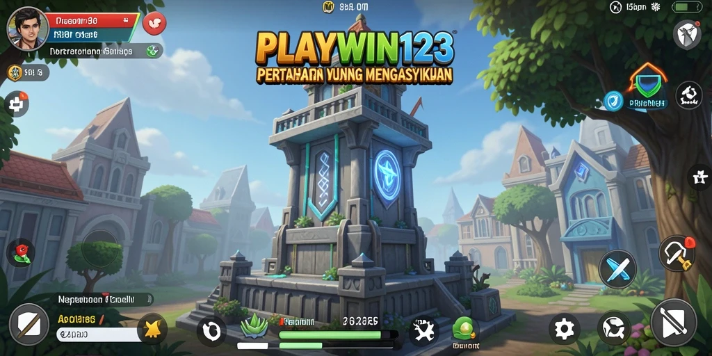Gameplay menarik dari PLAYWIN123 menampilkan menara pertahanan yang strategis.