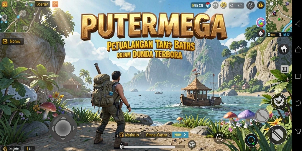 Screenshot gameplay PUTERMEGA yang menampilkan petualangan luar biasa di dunia terbuka.