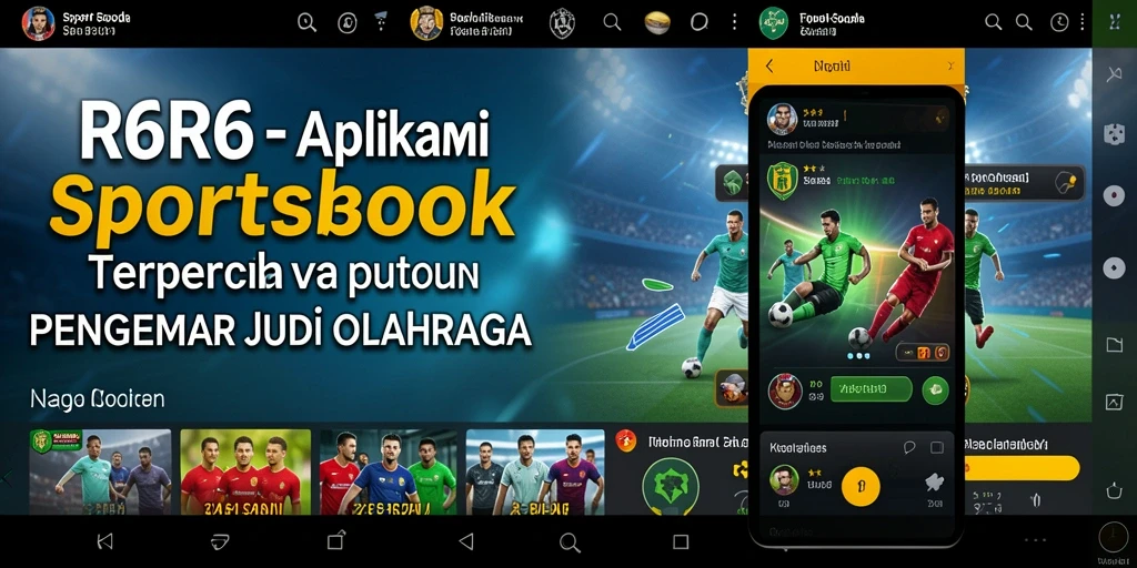 Screenshot utama R6R6 menampilkan antarmuka taruhan olahraga yang interaktif.