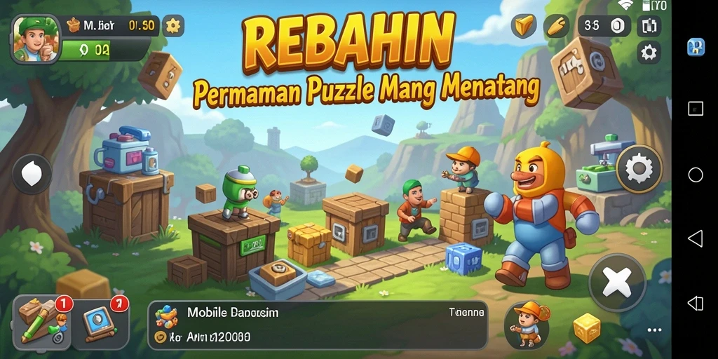Tangkapan layar gameplay REBAHIN dengan teka-teki yang menantang.