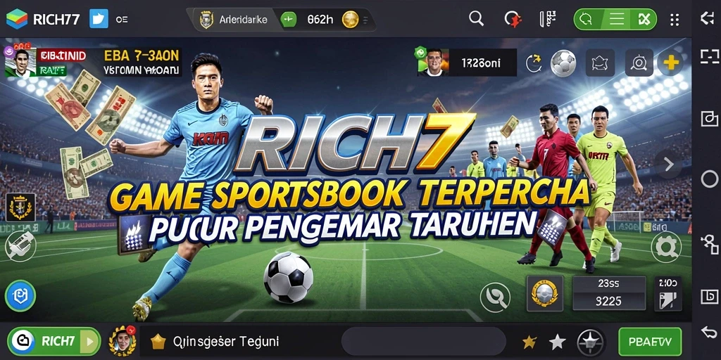 Screenshot RICH7 menampilkan antarmuka taruhan olahraga yang dinamis.