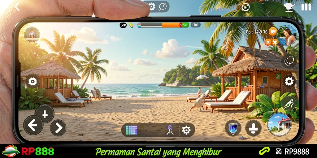 Tampilan gameplay RP888 yang ceria dan menyenangkan.