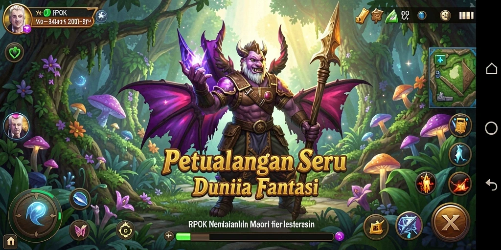 Gameplay RPOK menampilkan aksi seru dalam dunia petualangan.