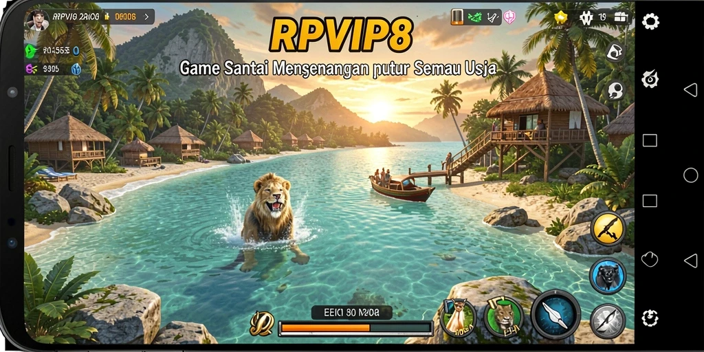 Tampilan gameplay RPVIP8 dengan grafis cerah dan menawan.