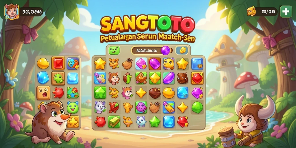 Screenshot menunjukkan gameplay seru dalam SANGTOTO Match-3.