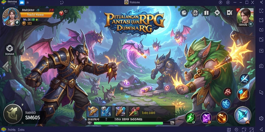 Tampilan gameplay RPG SM605 yang penuh aksi dan petualangan.