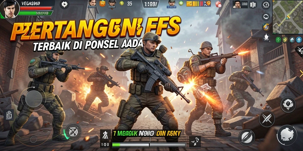 Tangkapan layar gameplay VEGAS969 menampilkan pertempuran yang intens dan grafis yang luar biasa.