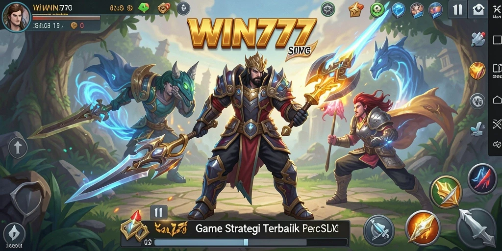 Tangkapan layar dari gameplay <strong>WIN777</strong> yang menampilkan strategi pertempuran yang menegangkan.